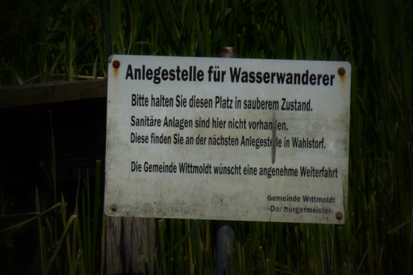 Auf Unverständnis - stößt bei mir die vorhandene Infrastruktur für Wasserwanderer an der Schwentine.