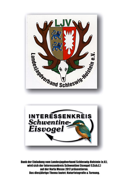 Logo vom Landesjagdverband Schleswig-Holstein e. V. und vom Interssenkreis Schwentine Eisvogel (I.Sch.E.).